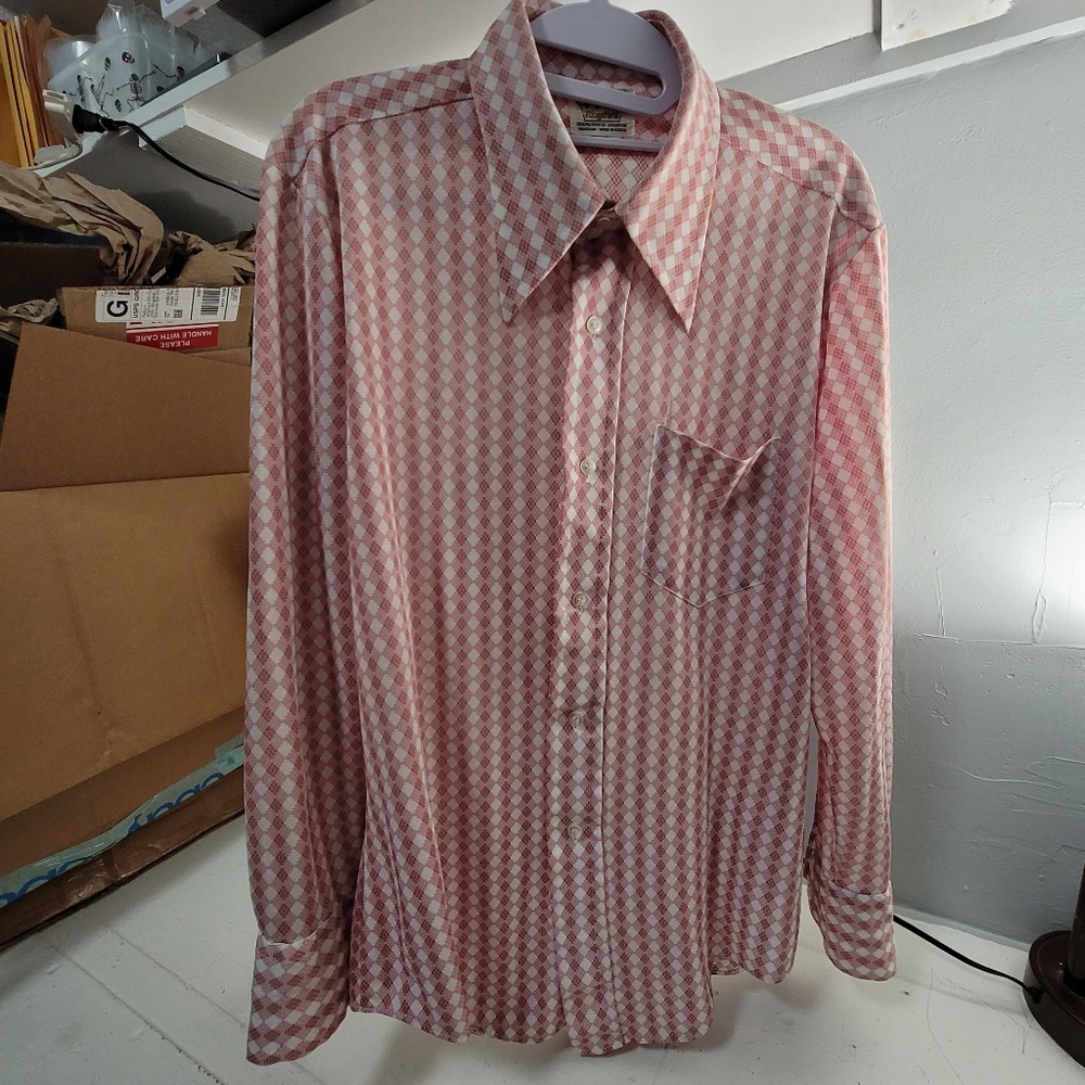 Vintage (1970s) Button-down, Wide-collar, Disco-style Shirt by Kingsfield